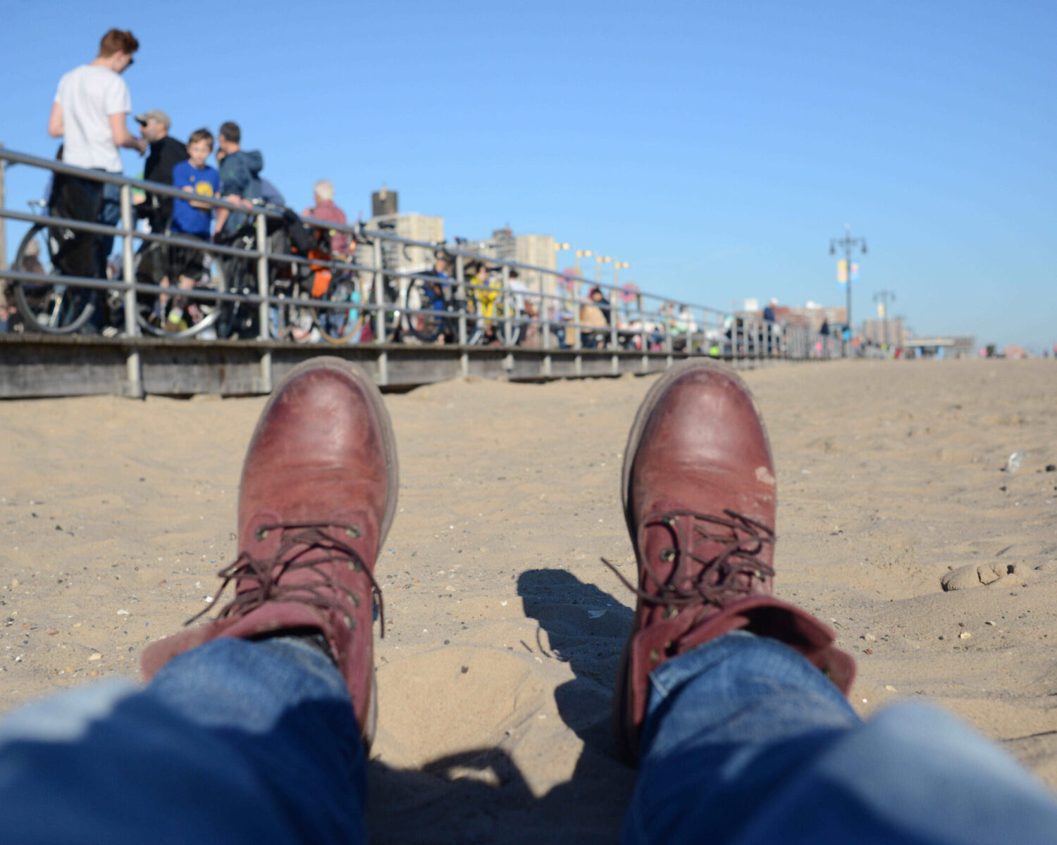 6. Feet on beach 20 Minutes or Less— Frayed and Fatigued: Noticing transformation during brief walks outside 2016-2022. A 20 Minutes or Less— Frayed and Fatigued: Noticing transformation during brief walks outside while recovering from chemotherapy 2016-2022. (Photos by Anna Rathkopf.)